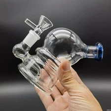 4.1" Round Head Hookah Water Pipe Glass Bong Smoking Pipe Bubbler Shisha W/Bowl 