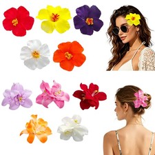 10PCS Hawaiian Flower Hair Clips for Women Bohemian Hairpin Artificial Flower