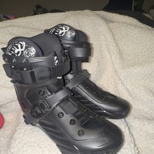 Black Youth Inline Skates UK 4/5/6 EU 37/38 CM 23/24 Adjustable Straps