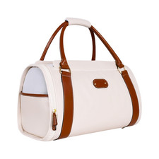 Leather Pet Carrier Bag, Large Space, Breatha...