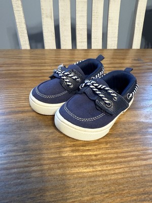 Carters Cosmo Boat Shoes Canvas Navy Blue White TODDLER Size
