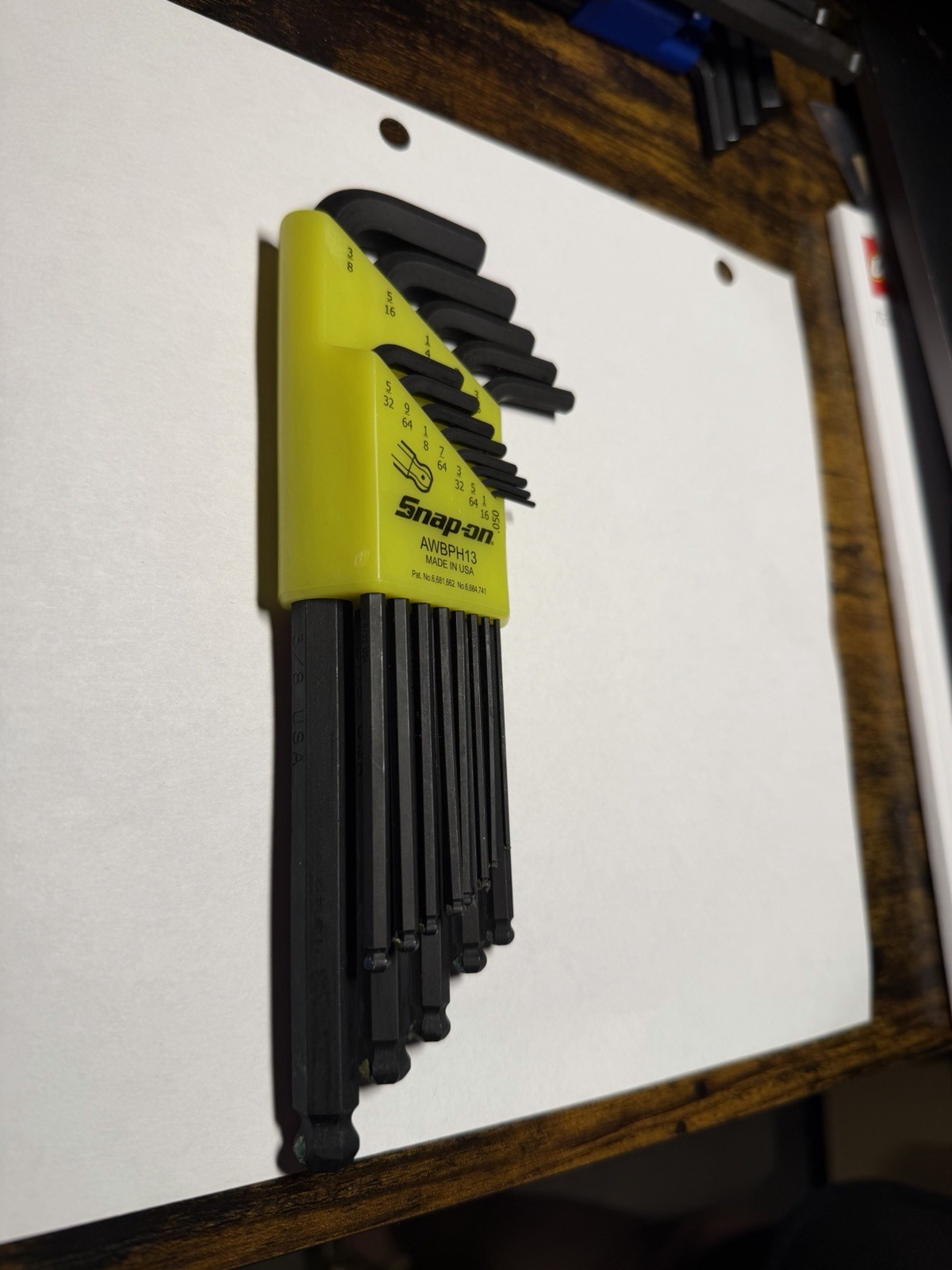 Snap-on Tools USA NEW 13pc SAE L-Shaped ScrewHold Ball Hex Wrench Set AWBPH13