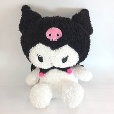 Sanrio Kuromi Plush Backpack Black/White/Pink Zipper Adjustable Straps B37