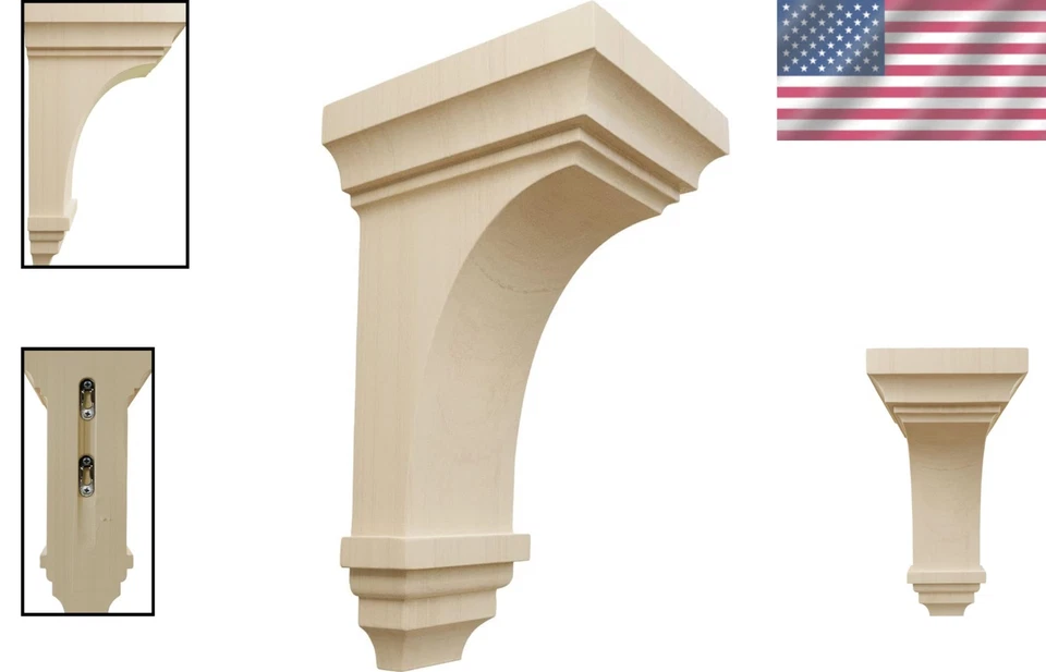 Versátiles ménsulas de madera de goma - 5" W x 5,75" D x 10" H, ideales para mejoras en el hogar Foto 2 de 4