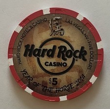 Hard Rock Chip In Collectible Individual $5 Casino Chips for sale