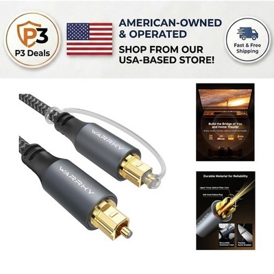 Durable Optical Audio Cable 6ft - Guaranteed Crystal Sound Quality & Easy Setup