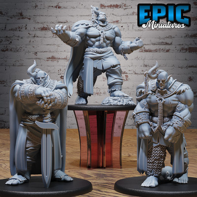 D&D Miniature - Ogrillon Brute (Large) Set - 3D Model Print DnD Figur 3 Figuren