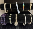 Costume Jewelry Bracelets Lot Of 10 Vintage 2 Recent Silver Tones Gold Tones Ect
