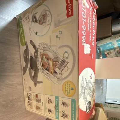 Fisher-Price 4-in-1 Rock 'n Glide Soother Gray/White Infant Swing CBT81-9998