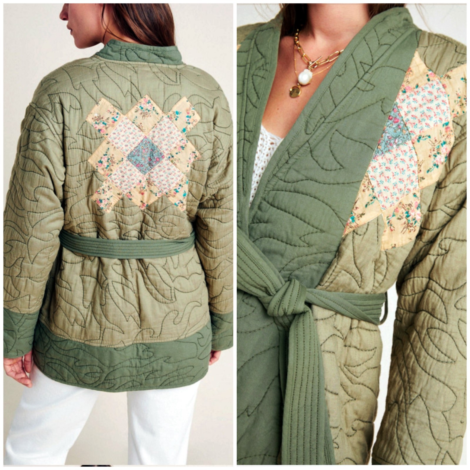 Anthropologie Quilted Patchwork Jacket Womens M G… - image 3