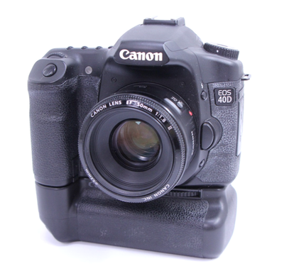 Canon EOS 40D DSLR w 50mm f1.8 EF lens Digital Camera AF BG-E2N