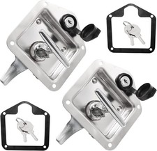 T-Handle Latch, Trailer Door Latch Lock, Stainless Steel Toolbox Silver