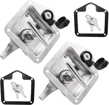 T-Handle Latch, Trailer Door Latch Lock, Stainless Steel Toolbox Silver 