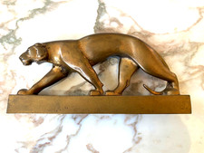 Ancienne sculpture panthère bronze Art déco 1930 signée