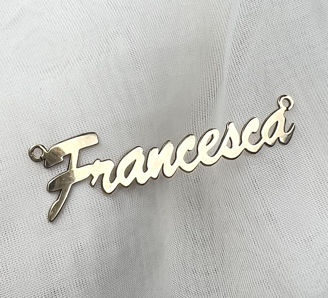 Personalised Solid Gold 9ct Name ‘Francesca’ Pend… - image 1