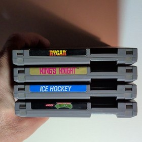 NES Game Lot: Teenage Mutant Ninja Turtles, King's Knight, Ice Hockey, Rygar