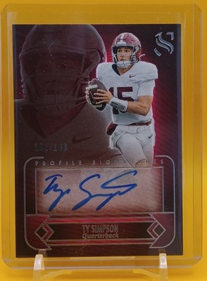 2025 Panini Silhouette Ty Simpson Auto 161/199 Gold Profile Signatures Autograph