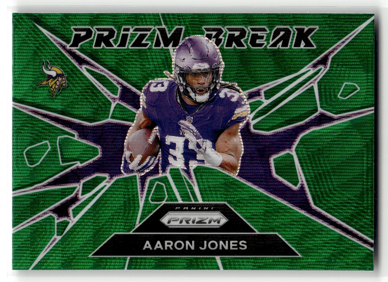 Aaron Jones 2024 Panini Prizm #6 Minnesota Vikings Prizm Break Green Wave Prizm