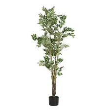 Green 69 In. Artificial Ficus Tree Realistic Faux Plant Fake Tree with Pot for L