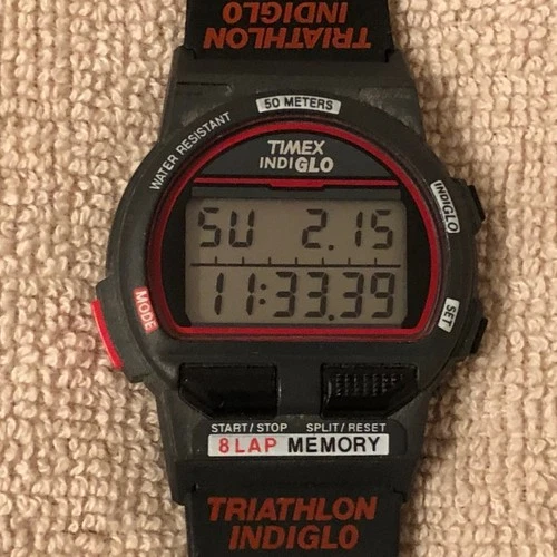 Men's Vintage Timex Triathlon Indiglo Digital Watch