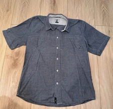 Four Star Malto Men's Button Up Shirt Short Sleeve Blue Size Large