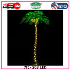 7ft Lighted Palm Tree with Glowing Coconuts - Dimmable, UL Certified, Waterproof