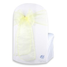 50 pcs Organza Chair Cover Bow Sash 108"x8" - Yellow - Wedding Party Banquet bb