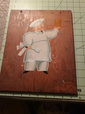 Vintage Pine Pheasant Novelties Chicago French Chef wall hanger 1950s