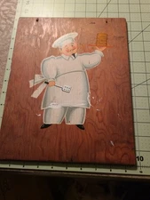 Vintage Pine Pheasant Novelties Chicago French Chef wall hanger 1950s