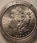 1887 P Morgan Silver Dollar $1 Brilliant Uncirculated BU 90% Silver