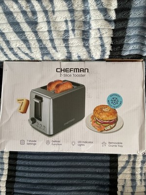 Chefman Toaster 2 Scheiben, 7 Farbeinstellungen, 3 Kochmodi, schwarz