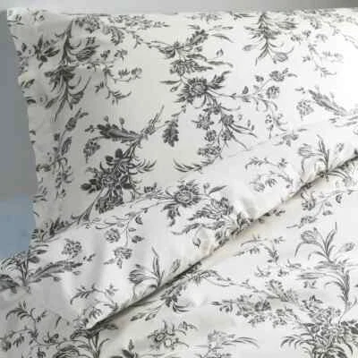 IKEA ALVINE KVIST single duvet cover set White Grey Floral 150x200cm -New