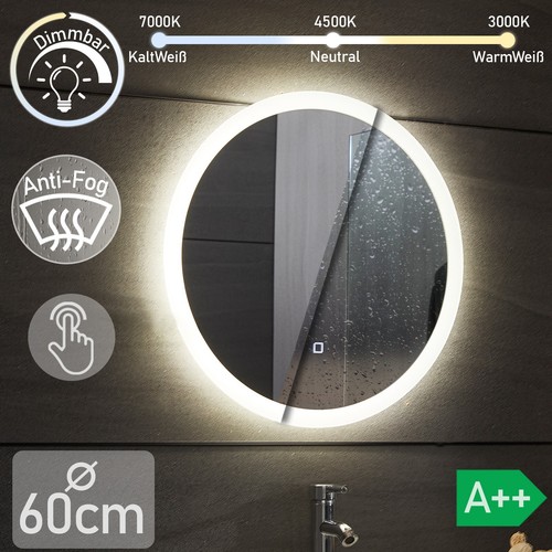 Aquamarin® Badspiegel LED Badezimmerspiegel Wandspiegel Lichtspiegel Bad - Bild 13 von 48