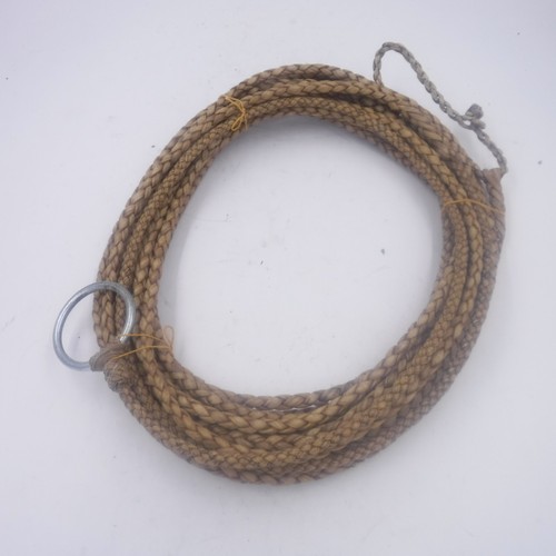 50' Rohhaut Reata Lariat Lasso Riata Seil 4 Strang geflochten