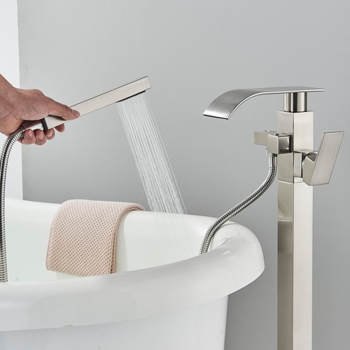 Freestanding Tub Filler Faucet Freestanding Bathtub Faucets with Handheld Shower - Picture 4 of 9