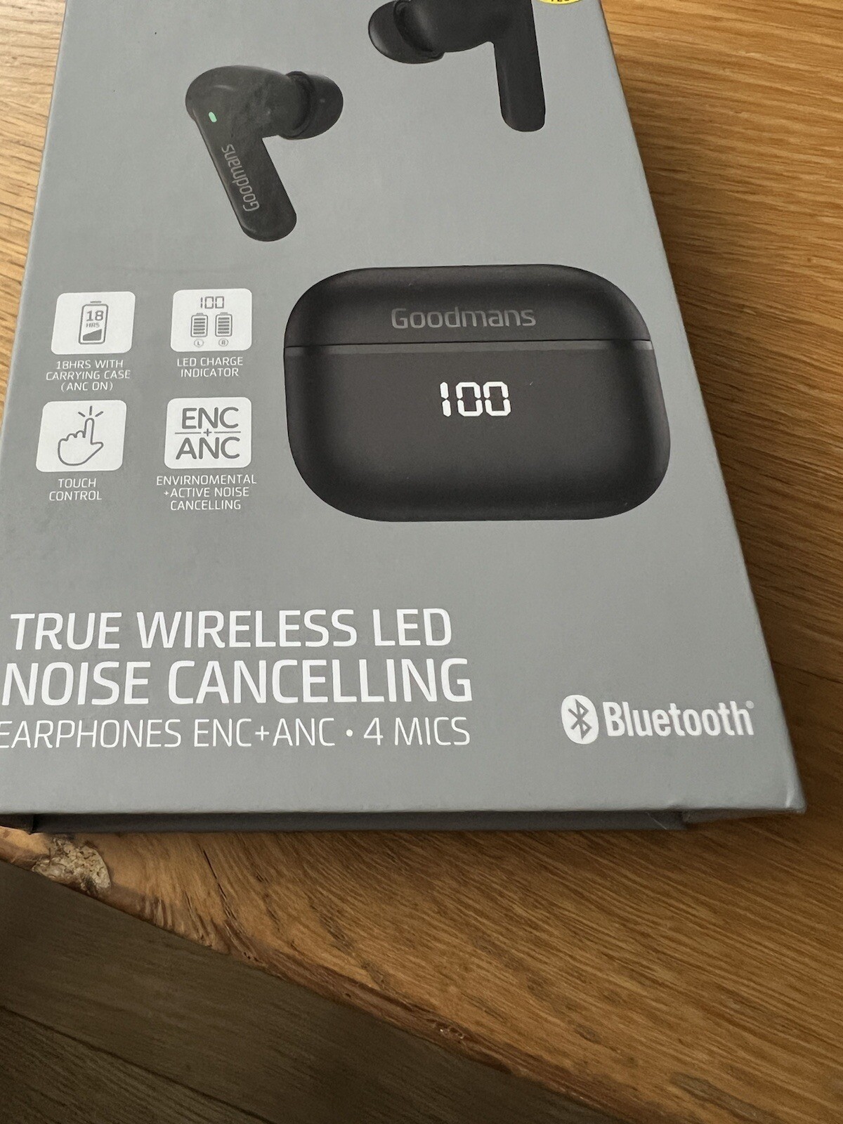 Goodmans True Wireless LED Noise Cancelling Earphones. Bluetooth 