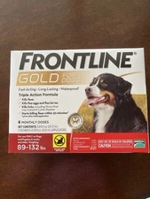 FRONTLINE GOLD FOR DOGS 89-132 LBS 6 PACK EPA APPROVED NEW IN SEALED BOX