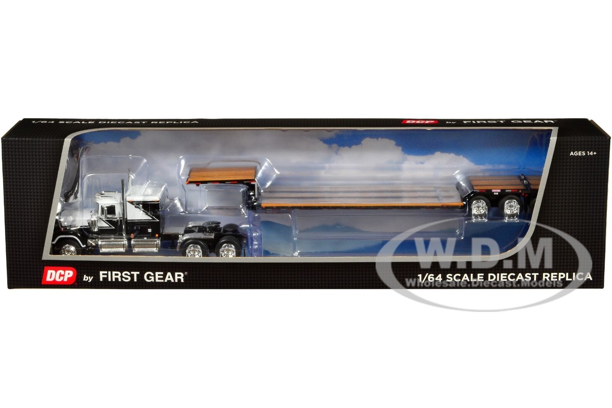 MACK SUPER-LINER W/LOWBOY TRAILER BLACK & GRAY 1/64 BY DCP MACK SUPER-LINER W/LOWBOY TRAILER BLACK & GRAY 1/64 BY DCP