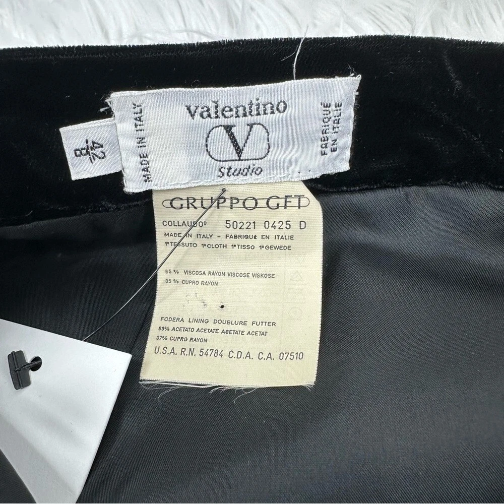 Gonna a matita Valentino Studio donna nera velluto silenziosa lusso designer W27