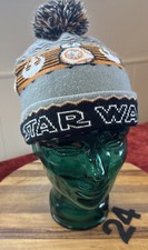 STAR WARS WINTER HAT WITH POM POM. GRAY, ORANGE, BLACK, PREOWNED BEANIE VGC. 24