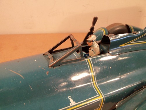 SUPERB TINPLATE CLOCKWORK GUNTHERMANN "BLUE BIRD" LAND SPEED RECORD CAR (1930's) - Picture 10 of 18