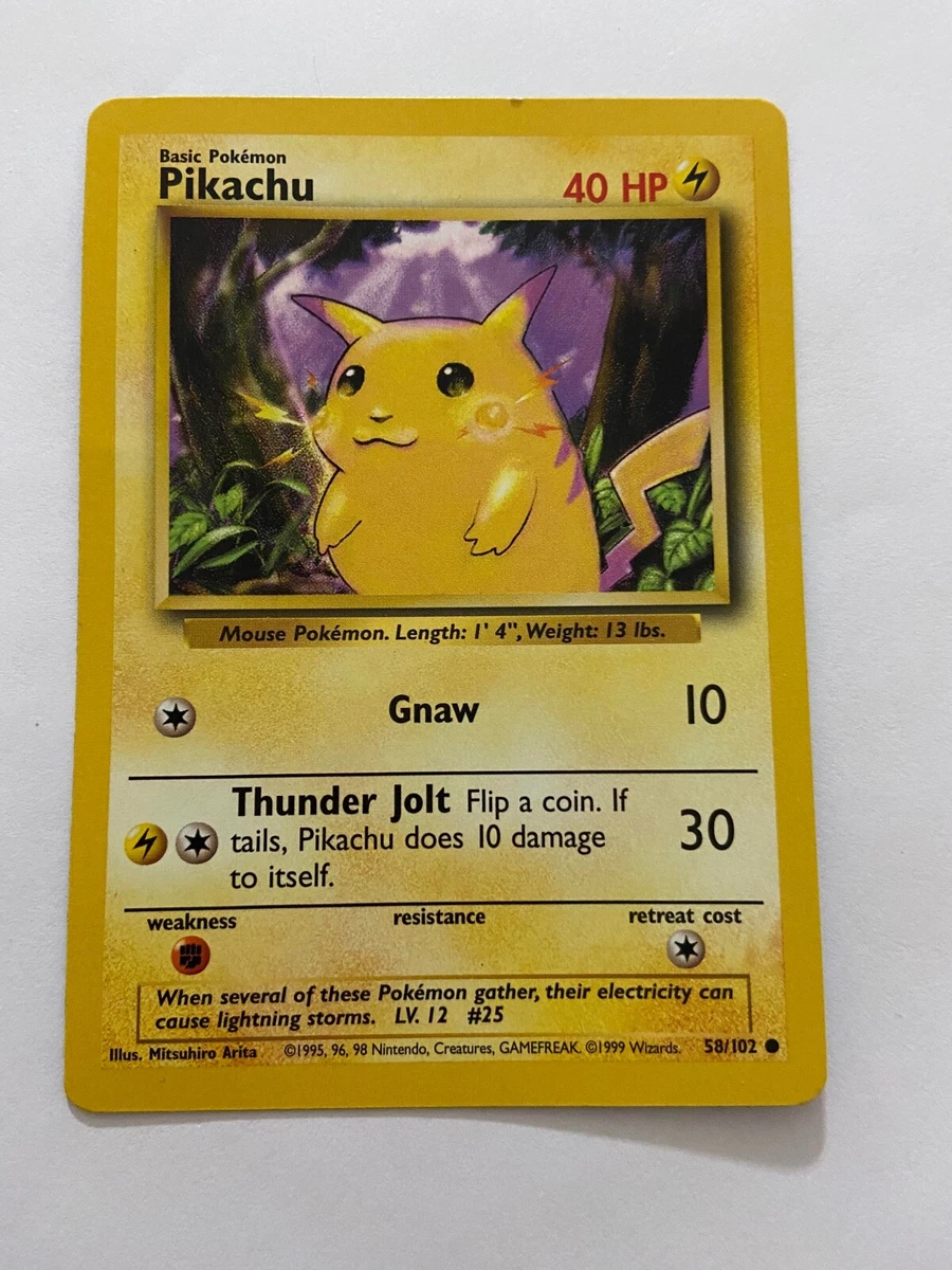 Vintage Pikachu - Base Set - 58/102 - Pokemon Card - EXC / Near