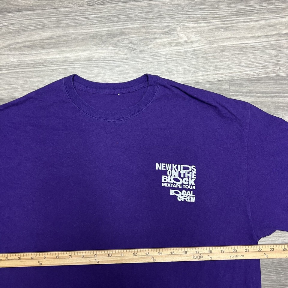 New Kids On The Block 80s Band Tee Shirt Mens Large Purple Local Crew