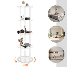 5-tier Rotatable Bookshelf 20kg/44.09lbs Acrylic Rotatable Bookcase 40 140cm