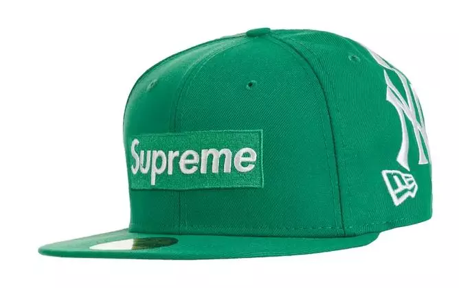 Chapeau logo Supreme New Era Yankee Box taille 7 3/8 vert FW21H35