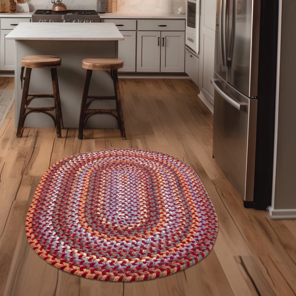 Alfombra de lana trenzada Tribeca - 2x3 a 10x13 - Corredor redondo ovalado - Hecha en EE. UU. Foto 3 de 4