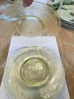 CLOVERLEAF PATTERN DEPRESSION GLASS-3 DESSERT PLATES,6 SHERBETS, SUGAR, RARE   — photo 5