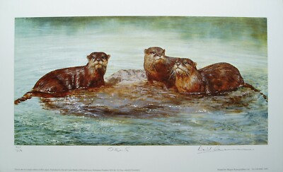 David Crane - Otters - Giclée - Print Only - Limited Edition No. 397/850
