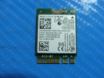 Dell Inspiron 15.6  15 5577 Genuine Laptop Wireless WiFi Card 3165NGW MHK36