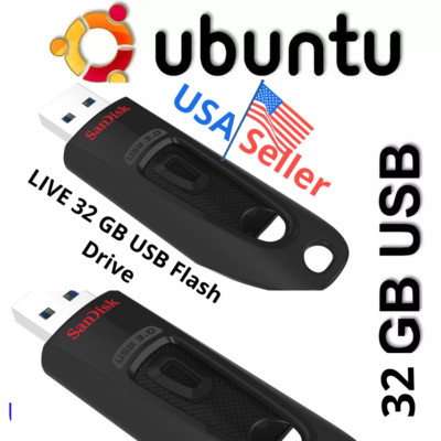 Ubuntu Linux  24.04.1 LTS Live OS 32GB Bootable SanDisk USB Flash Drive Newest